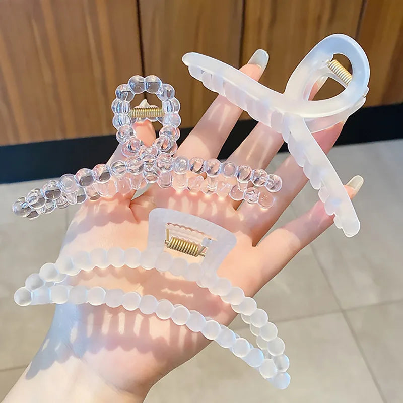 Large Clear Hair Claw Clip – 4.5-Inch Transparent Hairpin for Thick & Thin Hair (3Pcs)