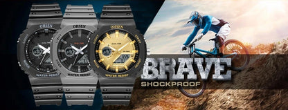 Men's Outdoor Tactical Digital Watch – Green Silicone, Waterproof, Big Dial, Sport Wristwatch