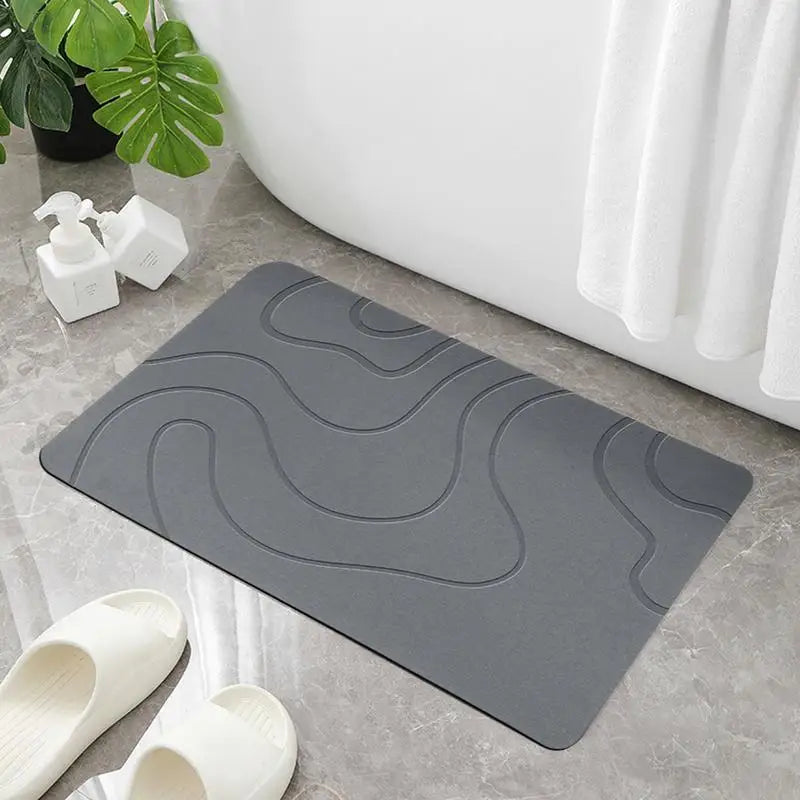 Diatomite Stone Bath Mat – Quick-Dry Super Absorbent Shower & Entryway Rug | Indoor Floor Mat