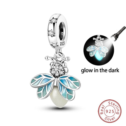 925 Sterling Silver Chameleon Luminous Butterfly Charm Bead – DIY Jewelry