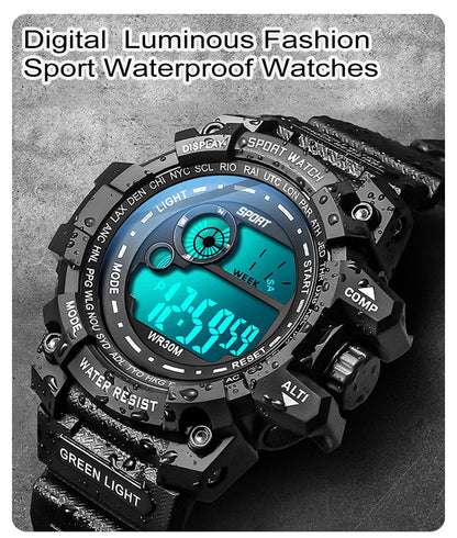New Men LED Digital Watches Luminous Fashion Sport Waterproof Watches For Man Date Army Military Clock Relogio Masculino - BeeTrendyShop.COM