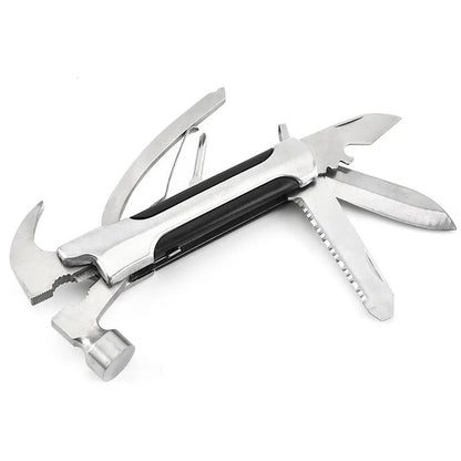 15-in-1 Multifunctional Survival Hammer Tool – Folding Knife, Pliers & Camping Gear
