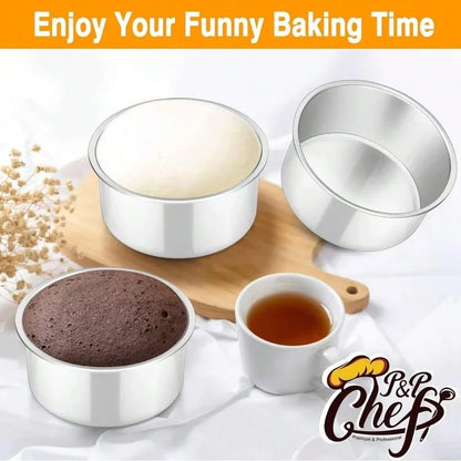 4-Piece Aluminum Mini Cake Pan Set 4 Inch – Solid Non-Stick Baking Mold for Pizza & Cakes