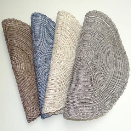 Round Braided Placemats 38cm – Woven Washable Non-Slip Table Mats for Dining | Set of 4