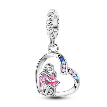 925 Sterling Silver Tree of Life & Peach Heart Charm Bead – Sweet Love DIY Jewelry