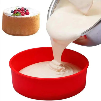 Silicone Round Cake Mold – Non-Stick Reusable Baking Pan 4/6/8 Inch