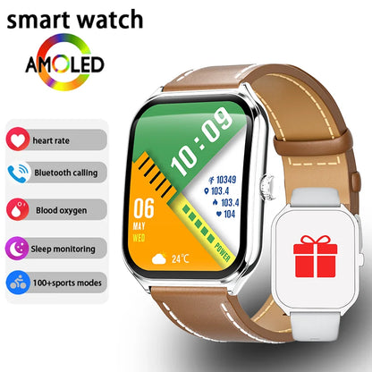 Ultra Thin Smartwatch 1.96" AMOLED – Always-On Display, Call Reminder, Compatible with Huawei & Android