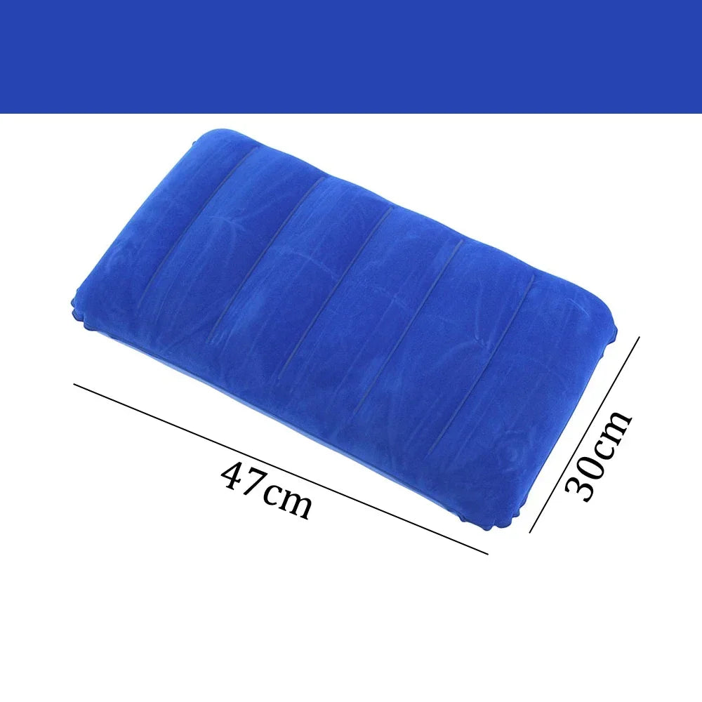 Inflatable Travel Pillow 47x30cm – Foldable Camping & Airplane Head Rest Cushion