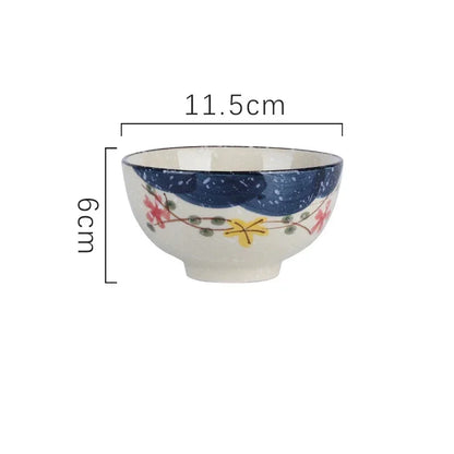 4.5-Inch Japanese Retro Ceramic Rice Bowl – Household Soup & Eating Dish