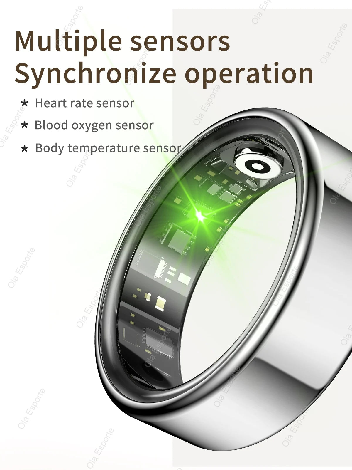 New Smart Ring Men Women, Heart Rate and Blood Oxygen Monitor Smart ring IP68 & 5ATM Waterproof, Multi-sport Mode Rings Man