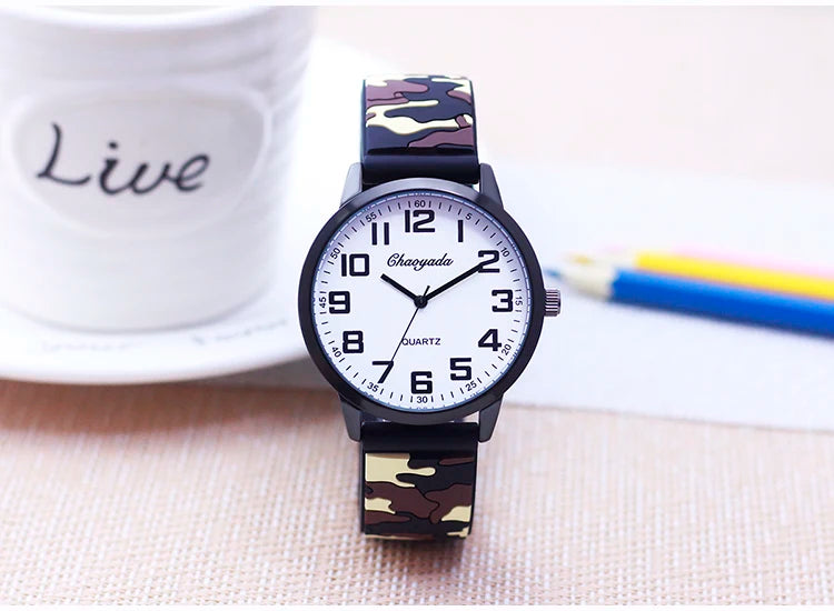 man high school students fashion personality super cool military camouflage watches men's boys big digital dial wrist watches - BeeTrendyShop.COM