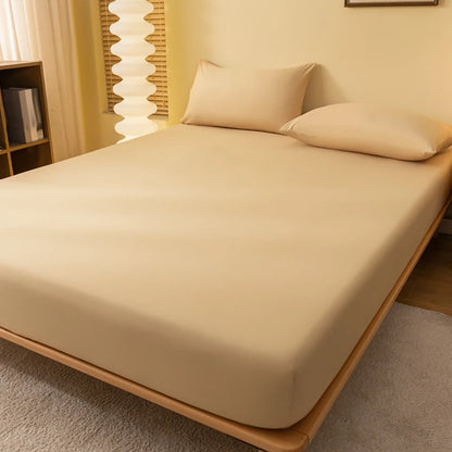 Solid Color Matte Bed Sheet – Minimalist Bedroom Bed Cover (Excluding Pillowcases)