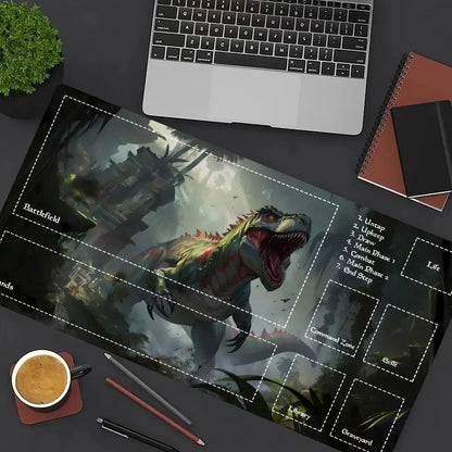 Jungle Dinosaur Gaming Playmat – Durable Rubber MTG & TCG Card Game Mat | 35x60cm Large Mouse Pad