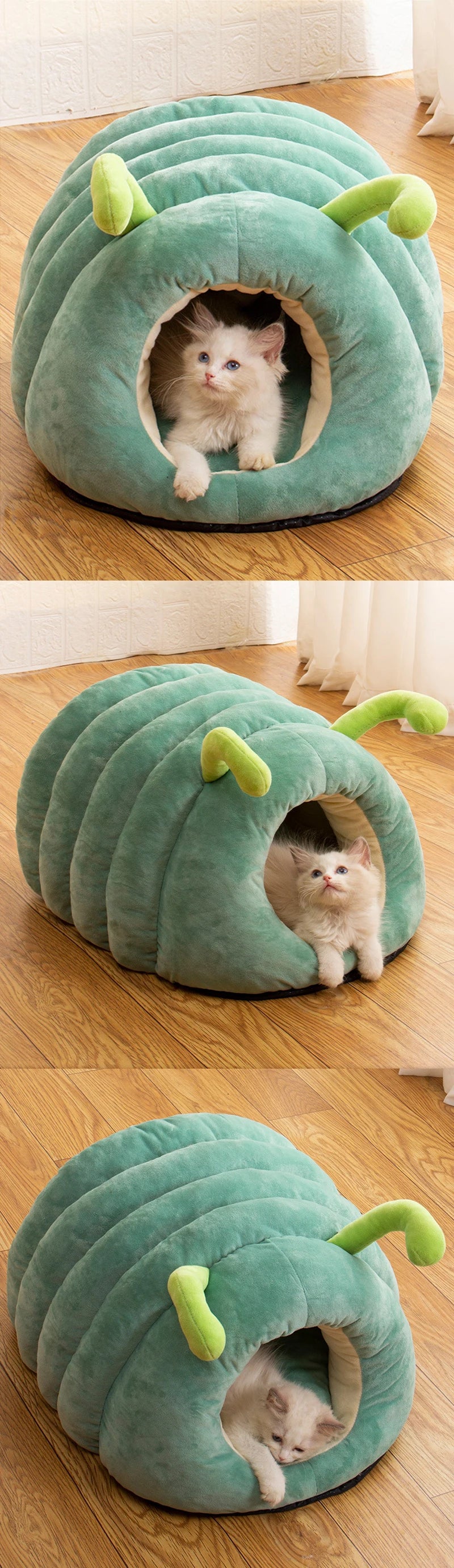 Cartoon Caterpillar Pet House - Warm Foldable Bed for Dogs & Cats
