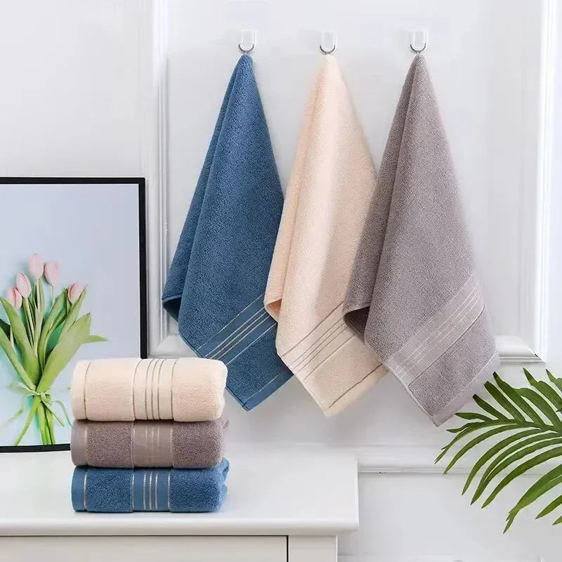 2-Pack Thickened Cotton Face Towels – Soft, Absorbent & Quick-Dry 34x75cm