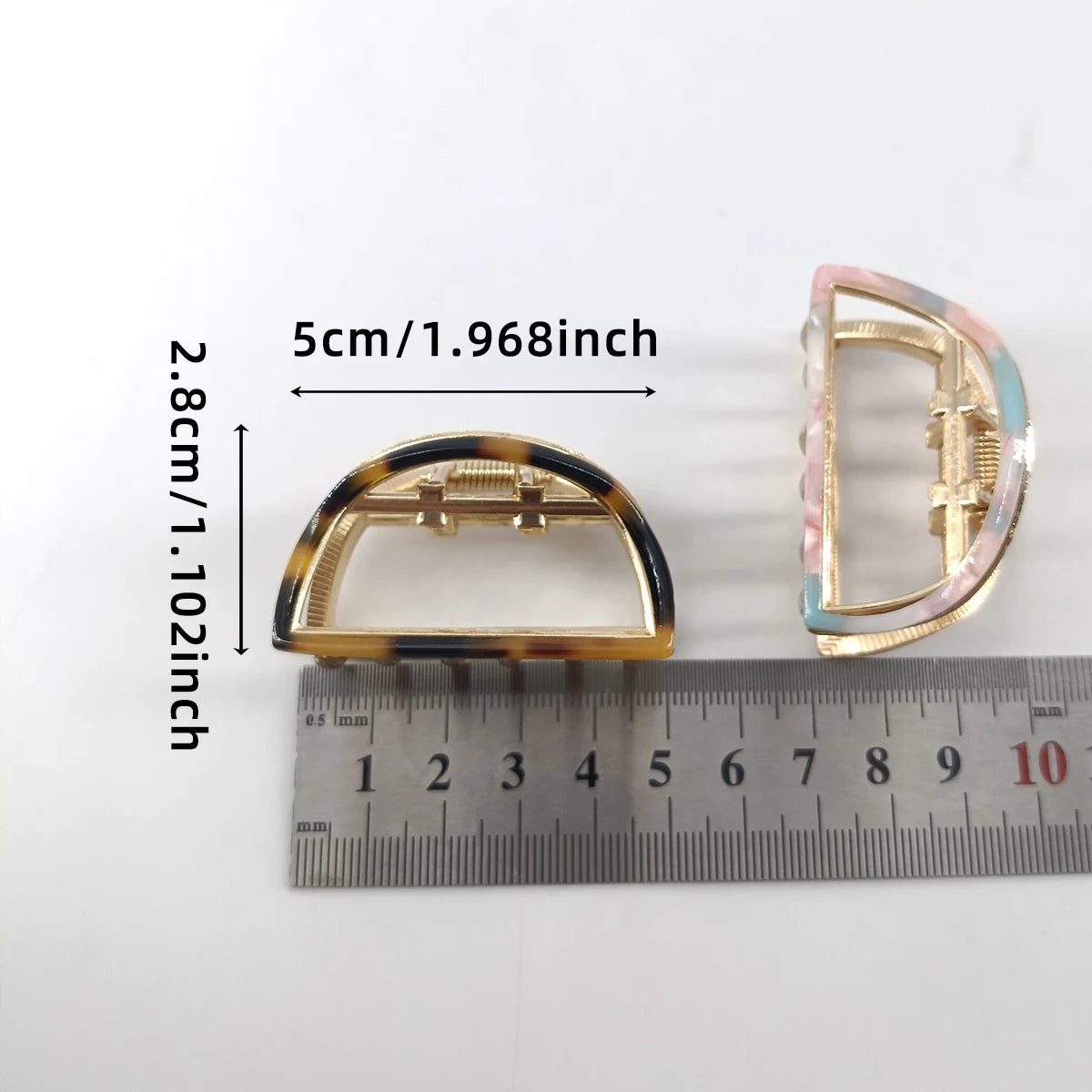 Mini Half-Round Acetate Hair Claw Clip – Fashion Hairpin Gripper for Women (5cm)