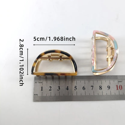 Mini Half-Round Acetate Hair Claw Clip – Fashion Hairpin Gripper for Women (5cm)