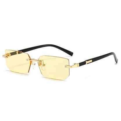 High Definition Blue Light Blocking Sunglasses – UV400 Rimless Square Eyewear