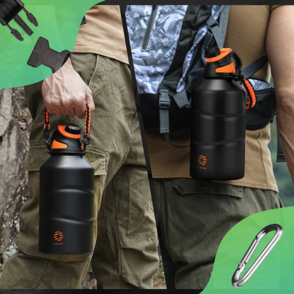 1.9L Stainless Steel Thermos Bottle with Rope – Portable Vacuum Flask for Sports & Gym