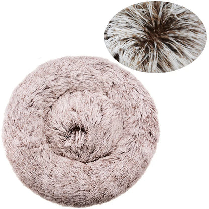 40-90cm Round Plush Pet Bed - Winter Warm Dog & Cat Bed for Medium-Large Pets - BeeTrendyShop.COM