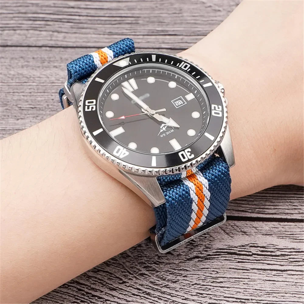 Premium-grade Nylon Strap 18mm 20mm 22mm 24mm Braided Canvas Watch Band Men Women Soft Sport Waterproof Bracelet Accessories