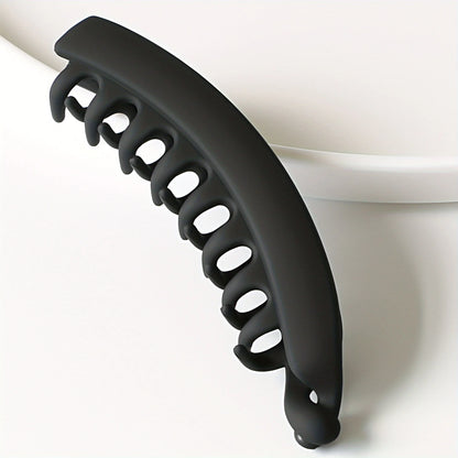 Banana Fish-Shaped Hair Clip – Solid Color Ponytail Barrette for Women