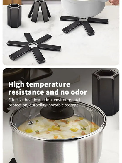 Folding Heat Insulation Pot Mat & Placemat – High Temperature Resistant Coaster for Pots & Pans