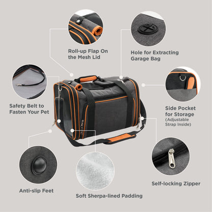 Expandable Pet Carrier Bag – Airline Approved Travel Bag for Dogs & Cats