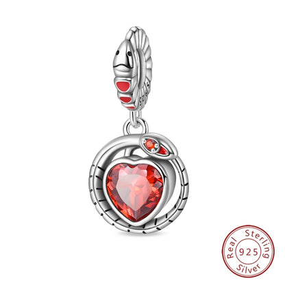 925 Sterling Silver Red Wine, Chili & Dumbbell Charm Bead – Fun DIY Jewelry