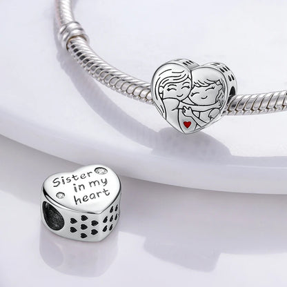 925 Sterling Silver Tree of Life & Peach Heart Charm Bead – Sweet Love DIY Jewelry