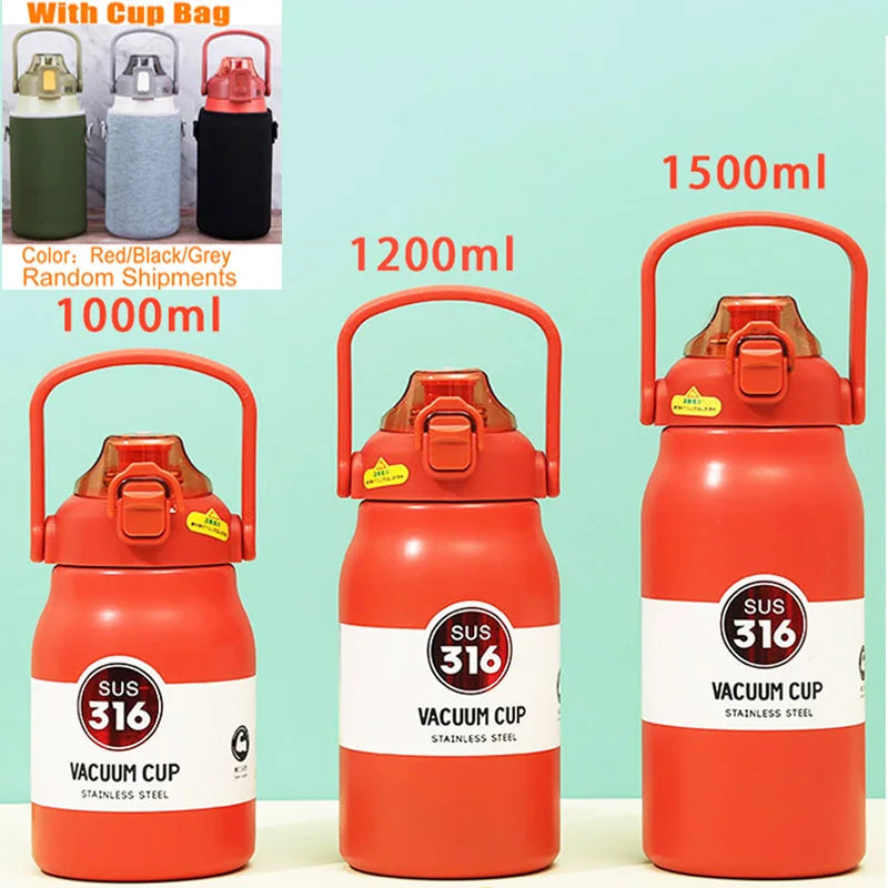 1500ML Stainless Steel Thermo Bottle – Large Capacity Portable Thermal Tumbler