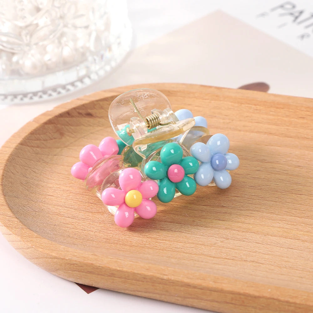 Sweet Flower Hair Claw Clip – Cute Ponytail Hairpin for Women