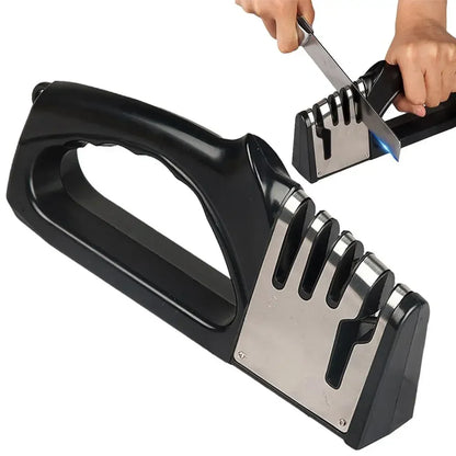 4-Segment Knife Sharpener – Multifunctional Portable Non-Slip Kitchen Sharpening Tool