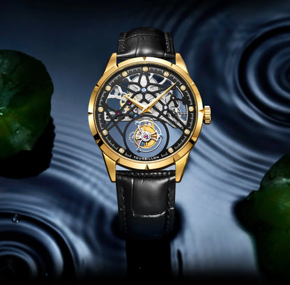 AESOP Flying Tourbillon Skeleton Mechanical Watch – Sapphire Mirror, Men's Luxury Timepiece