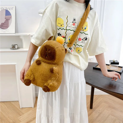 Cute Soft Plush Capybara Backpack Girl Fashionable Crossbody Bag for Women Kawaii Shoulder Bag for Children Gifts for Girlfriend - BeeTrendyShop.COM