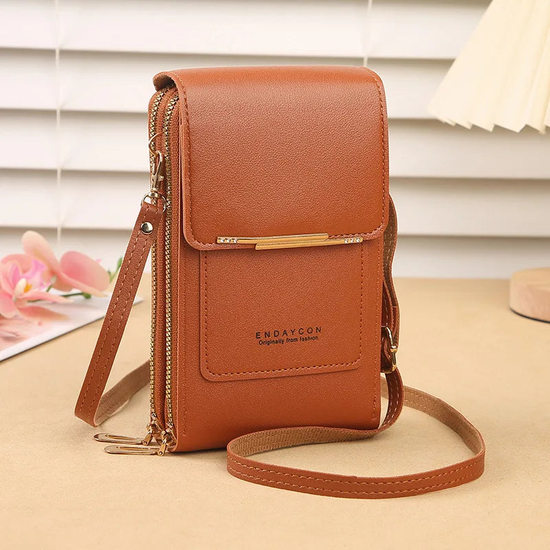 Crazy Bag Fashion Touch Screen Lock Cell Phone Bag Women's Mobile Phone Card Holder Crossbody Shoulder Bag - BeeTrendyShop.COM