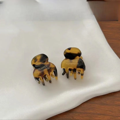 Mini 2cm Acetate Hair Claw Side Pins – Cute Hairpin Set for Girls & Women (2Pcs)