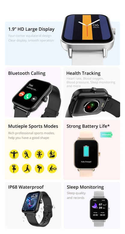 COLMI P81 Ultra Smartwatch – Voice Calling, 1.9" Screen, 24H Health Monitor, 100+ Sport Modes