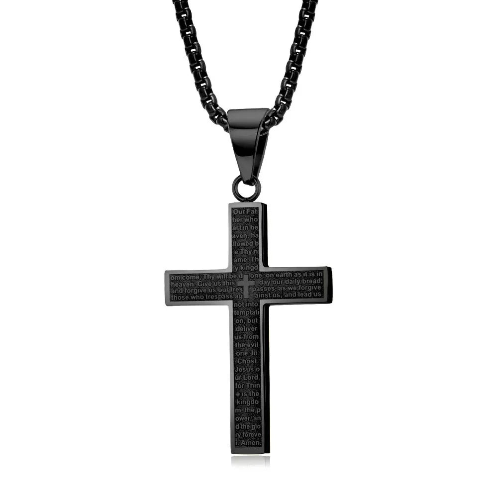Cross Pendant Necklace – Unisex Snake Chain, Trendy European Style