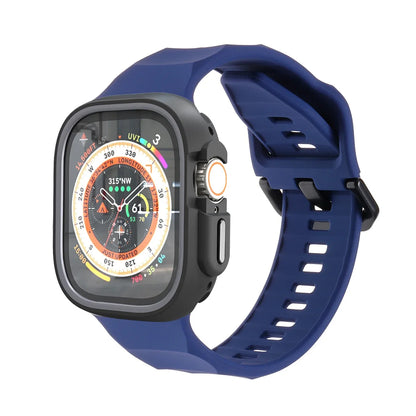 Smartwatch with a blue band on a white background