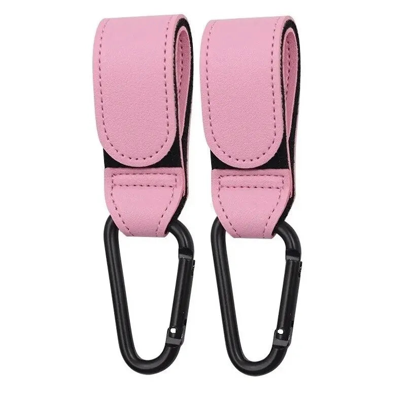 2Pcs Leather Cart Hooks Baby Stroller Hook