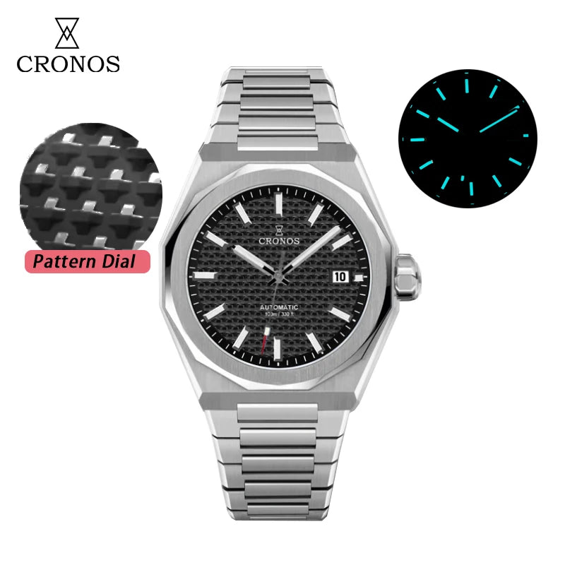 Cronos Luxury Men Watch For Men 39mm Skyline PT5000 SW200 Movement Automatic Wristwatches Sapphire 10ATM See-through Back L6028M