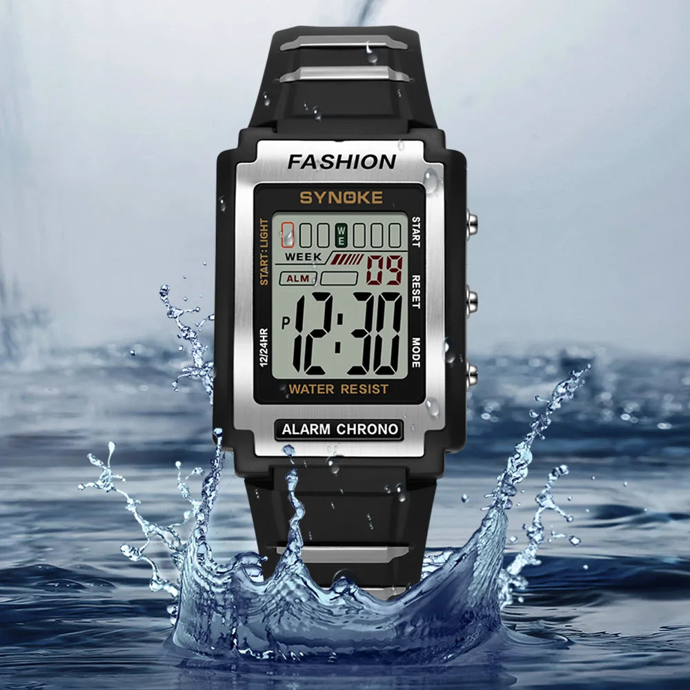 Digital Watches For Men Waterproof 31mm Ultra-thin Electronic Wristwatch Chronograph Sport SYNOKE Watch - BeeTrendyShop.COM