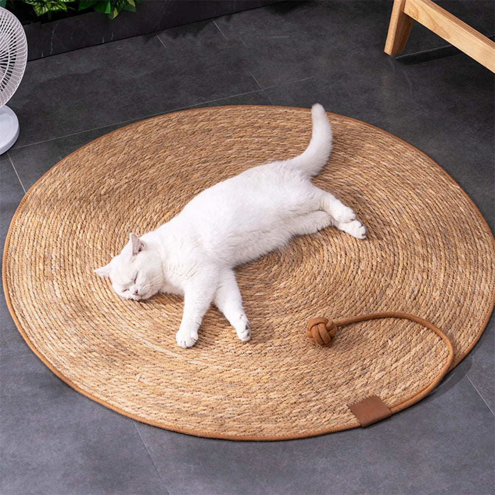 Rattan Cat Scratcher Mat – Natural Sisal Scratching Board & Furniture Protector for Cats