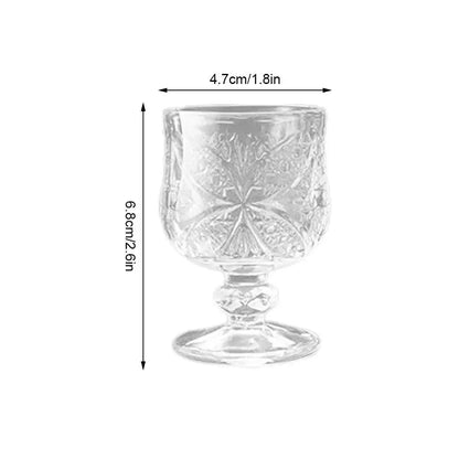 Diamond Carved Crystal Goblet – 6pcs High Foot Glass for Bar & Restaurant