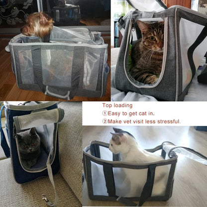 Breathable Pet Carrier Shoulder Bag – Portable Travel Handbag for Cats & Small Dogs