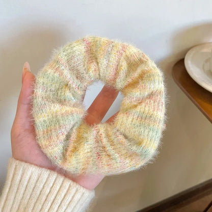 Korean Plush Cat Ear Scrunchies - High Elastic Hair Ties - BeeTrendyShop.COM