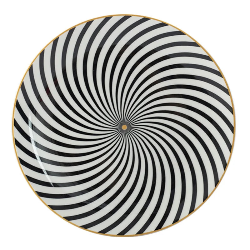 Japanese-style wavy vegetable plate Household ceramic creative Western food plate High-end Nordic dessert plate