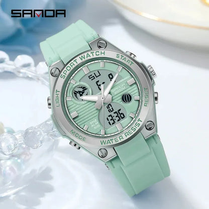 SANDA Brand G Style LED Digital Watch Women Sport Chronograph Lady Quartz Wristwatch 50m Waterproof Female Girl Electronic Clock - BeeTrendyShop.COM