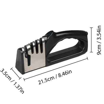 4-Segment Knife Sharpener – Multifunctional Portable Non-Slip Kitchen Sharpening Tool